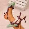 Sexy Pointed Toe Women's Thin High Heels Shoes 2025 Fashion Bow Women Dress Shoes Female Sandals Summer Slingbacks Pumps Ladies