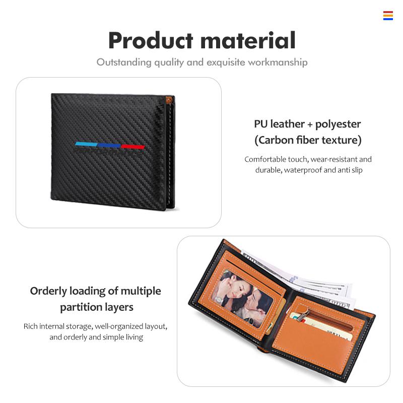 EYAG3 For BMW Carbon Fiber Car Short Men Wallet Purse With Card Holder License Accessory 5 Series G30 G31 G32 G38 2021 2020 2019 2018