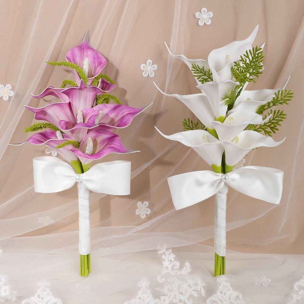 Handheld Bridal Bouquet Elegant Wedding Hold Flower Calla Flower Bouquet  Home Decor