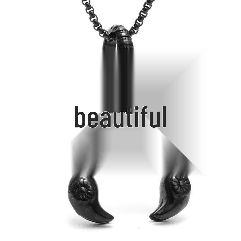 

Трансграничный титановый кулон в виде черепа и скорпиона, жемчужная цепочка, ожерелье, ретро-украшения