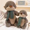 Cute Cute Scarf Otter Doll Plush Toy Sea Otter Doll Children Soothing Rag Doll Girl Birthday Gift