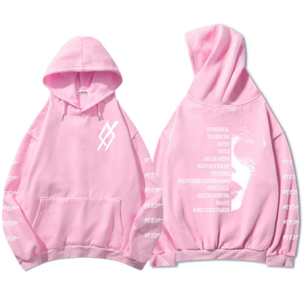 SIO Album Tracklist Hoodie Rock Band Set It Off Sweatshirts Grunge Fashion Unisex Streetwear Hip Hop Grunge Male Sudaderas Mens