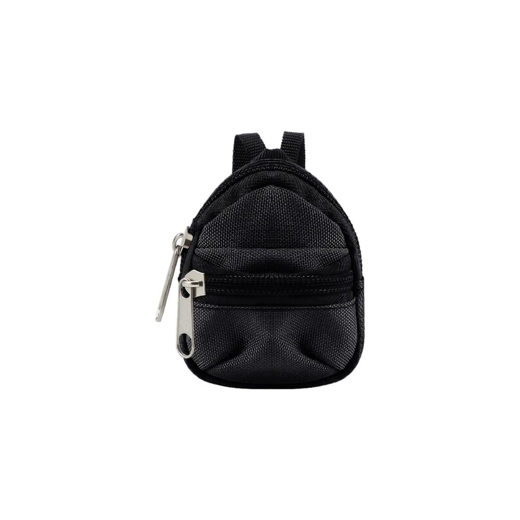 Mini Doll Backpack 8cm Fabric Double Layer Coin Purse Small School Bag Toy Accessory with Zipper Closure for Dolls
