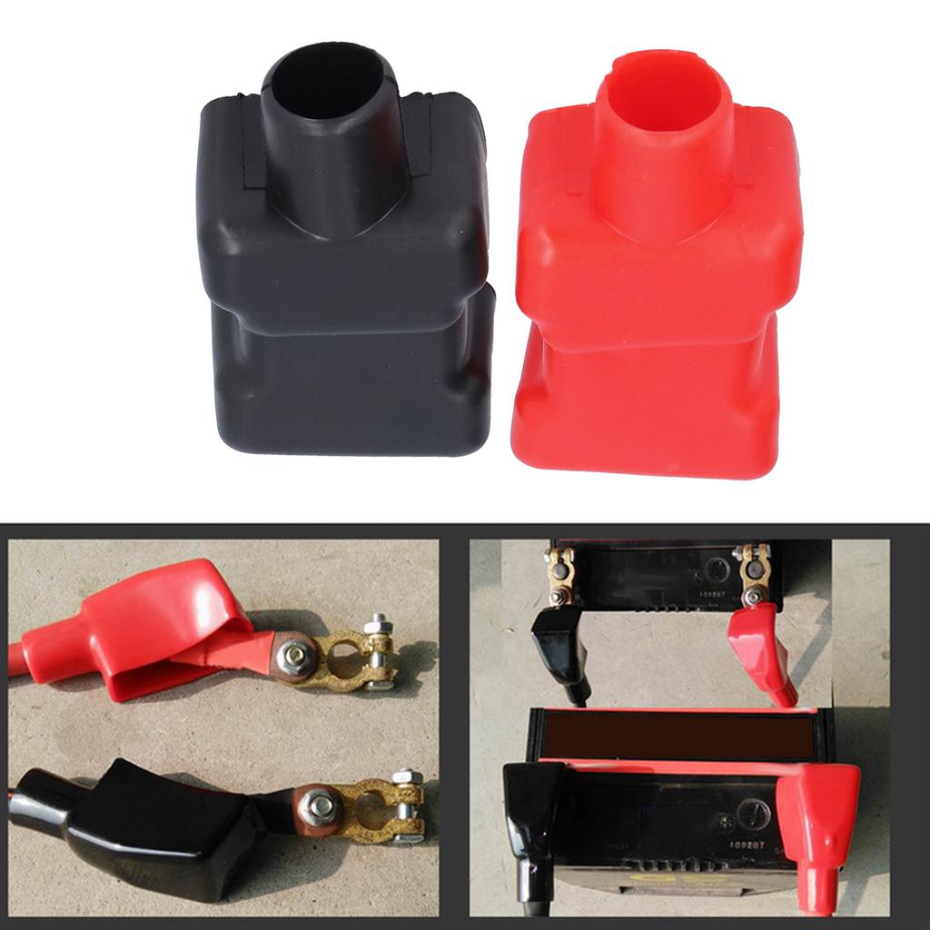 2pcs Universal Battery Terminal Covers Rubber Positive Negative Protective Boot Cap Car Accessories