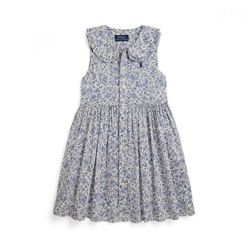Polo Ralph Lauren Girls 2 6 Slub Floral Cotton Shirtdress 3
