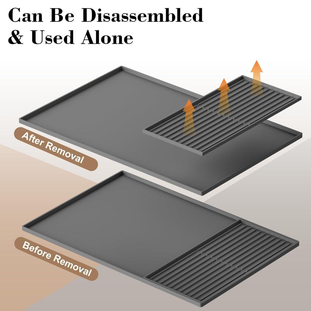 Non-slip Silicone Coffee Mat: 2-in-1 Heat-Resistant & Waterproof Drying Tray for Bar and Dining Table