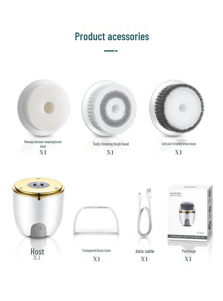 Electric Facial Cleansing Brush - Soft Bristle Exfoliator and Pore Cleaner Beauty Device