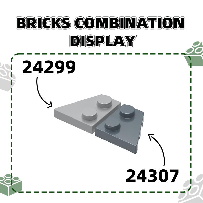 Non-Toxic 201Pcs/Lot 24299 Wedge Plate 2 X 2 Left Block Moc Color Accessories Compatible With Brick Diy Children'S Toy Assembly Parts