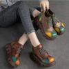 Thick-soled Martin Boots Autumn and Winter New Retro Color Lace-up Short Muffin-bottom Boots
