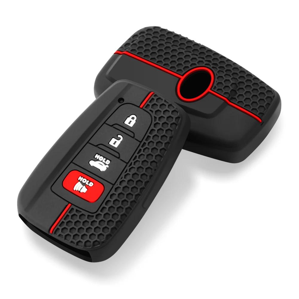Schlüsselanhänger-Abdeckung, Fernbedienungsschutz, glattes Silikon, schwarz, passend für Toyota Rav4, Corolla, Camry, Avalon, Autozubehör, Schlüsselabdeckung