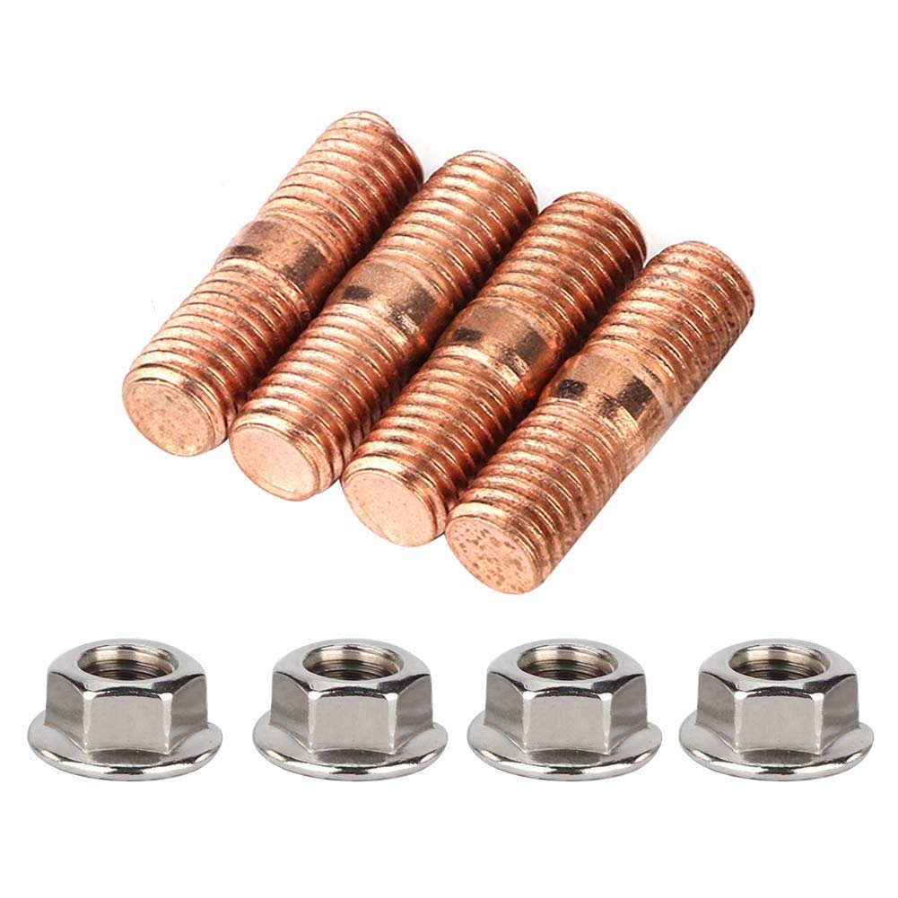 Header Stud Kit, M10x1.50 Thread T3 T4 T6 High Strength Turbo Stud Kit Flange Nuts