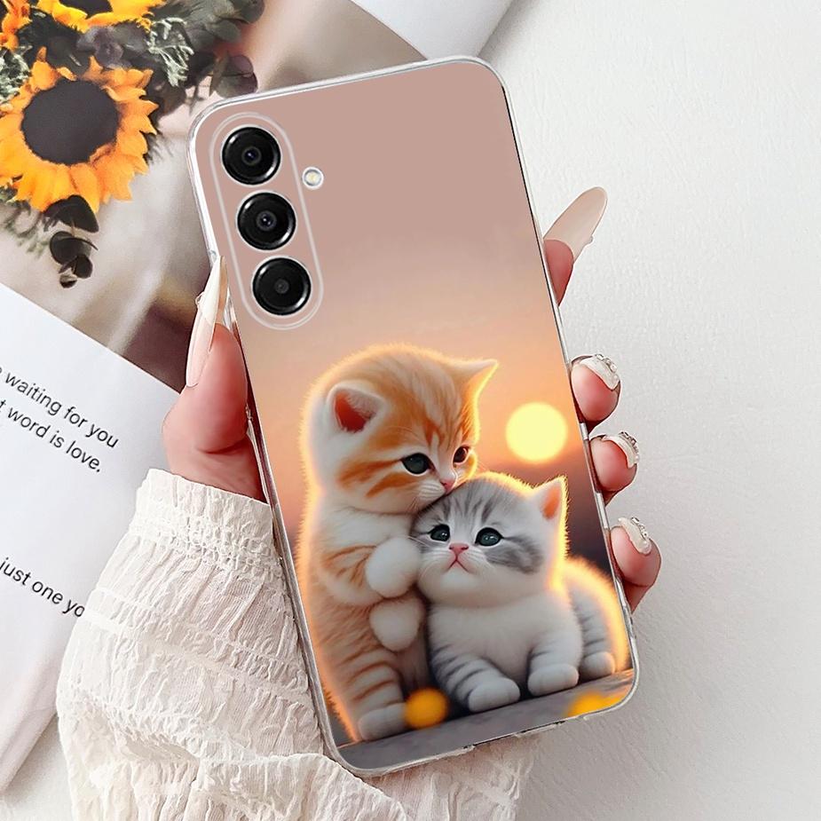 For Samsung Galaxy A17 5G Case SM-A176B New Cat Butterfly Painted Cover Soft Slim Phone Case For Samsung A17 A 17 5G Fundas Bags
