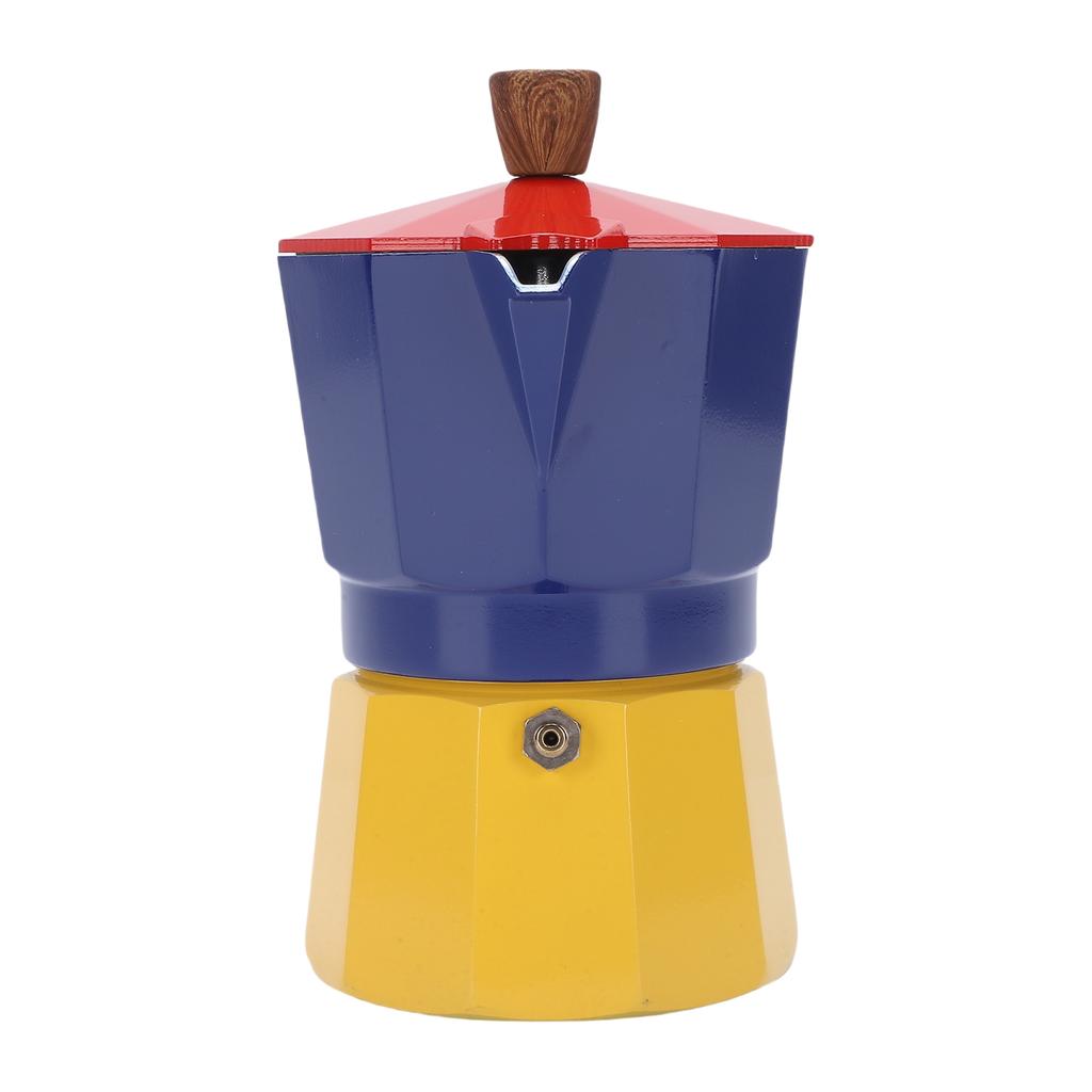 Italian Coffee Maker 150ml 3 Cups Aluminum Single Valve Portable Stovetop Coffee Maker Pot for Cuban Cafe Home Brewing Camping
