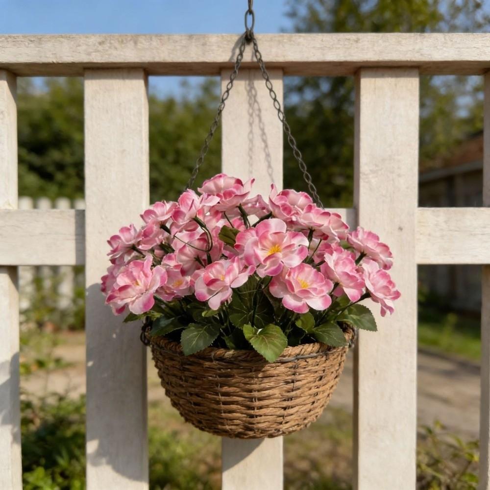 UV Protection Silk Begonia Flower Floral Arrangement Fake Flower Faux Plants  Office Decoration