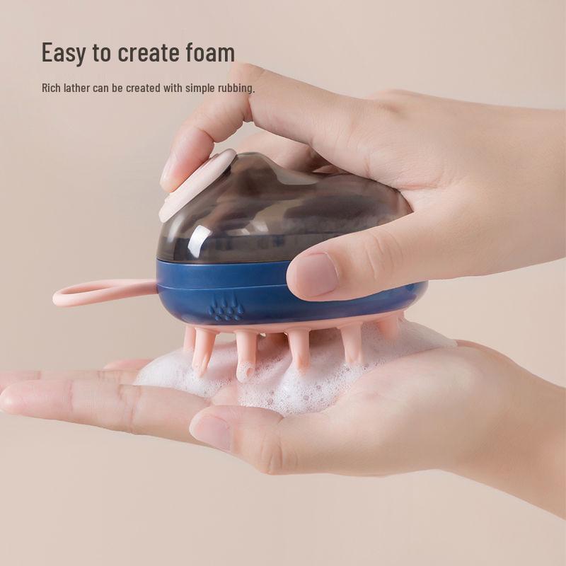 Automatic Silicone Scalp & Pet Bath Brush with Liquid Dispenser