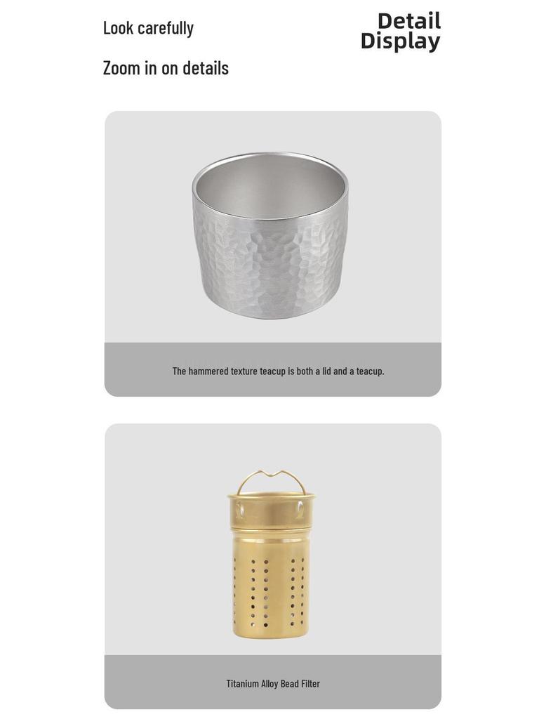 Titanium Insulated Antibacterial Mug with Tea-Water Separation and Stew Capability – Large Capacity for Outdoor and Car Use