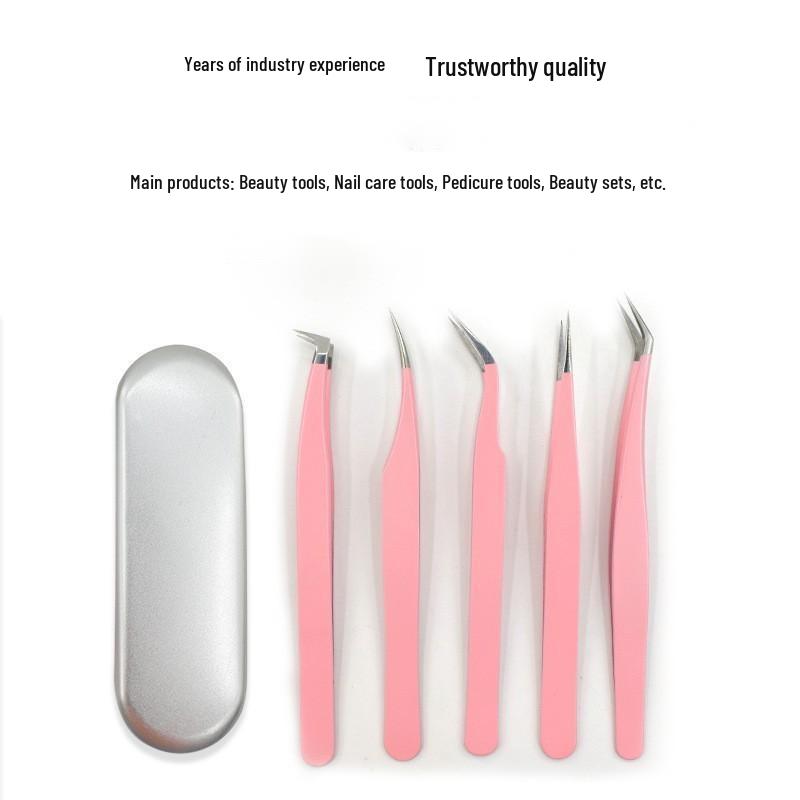 Stainless Steel Blackhead Remover & Tweezers Set with Iron Case