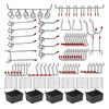 Kit di assortimento per organizer con ganci per pannelli forati in metallo, applicazioni per appendere serrature a piolo