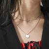 Cazador Double Layer Chain Necklace for Women Stainless Steel Round Dics Pendant Beads Chain Minimalisst Jewelry Fashion Choker