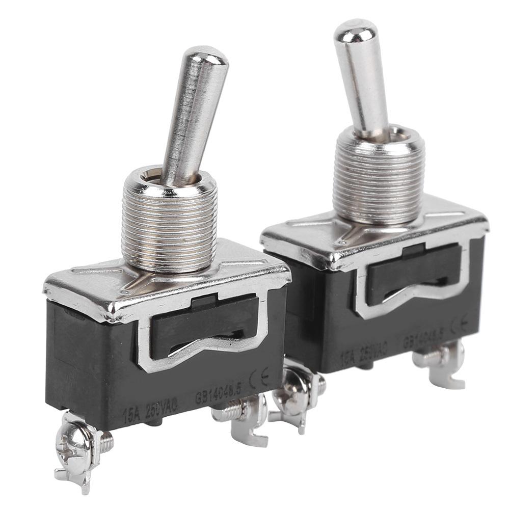 20pcs BERM LED Light Rocker Toggle Switch On‑Off 2 Gears 2Pin 15A 250VAC BEM1021