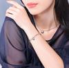 Silver 925 Heart Charm Mantle Chain Bracelet ERP [lady like]