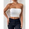 2025 European & American Sexy Strapless Crop Top – Slim-Fit Sleeveless Navel-Baring Solid Color Outerwear