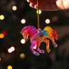 2D Acrylic Horse Year Zodiac Hanging Pendant Christmas Tree Ornaments Lucky Decorative Bag Car Pendants Charms On The Phone