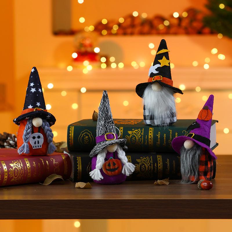 Cross-Border Halloween Pumpkin Witch Figurines & Ornaments