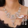 Exaggerate Rhinestone Jewelry Set Crystal Women's Jewelry Fashion Earrings Necklace Set  Gift
