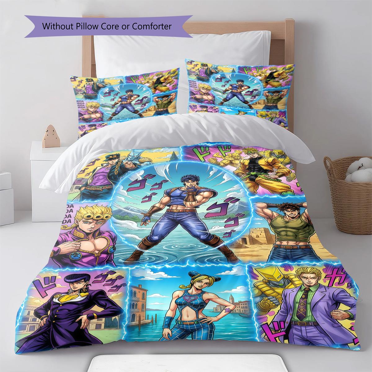 JoJo Anime Duvet Cover Soft Bedding Set Quilt Cover Comforter Cover Bedroom Decorative Home Textile -QJY 135x200cm