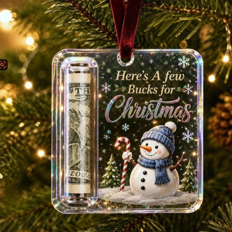 Christmas Money Holder Ornament Santa Snowman Angel Design Hanging Decoration for Christmas Tree Home Party 9.9cm