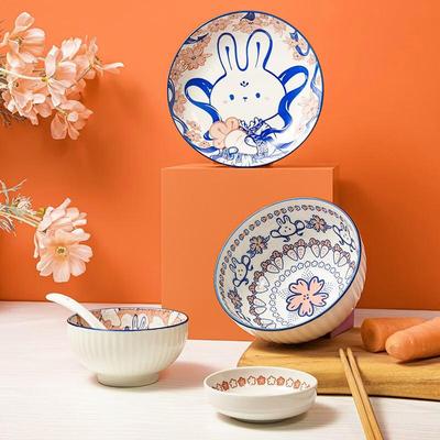 JINGREPUBLIC Carrot Dumpling 6-Piece Ceramic Tableware Set