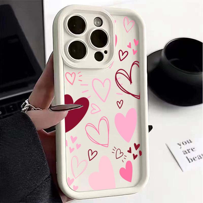 Love Heart Phone Case For Google Pixel 10 9 8 7 Pro XL 8A 7A 9Pro 7Pro 8Pro 9ProXL Silicone Red Bowknot Tie INS Fashion Cover
