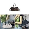 Pu Leopard Print Large Capacity Travel Bag For Women With Zipper Closure And Inner Card Pocket