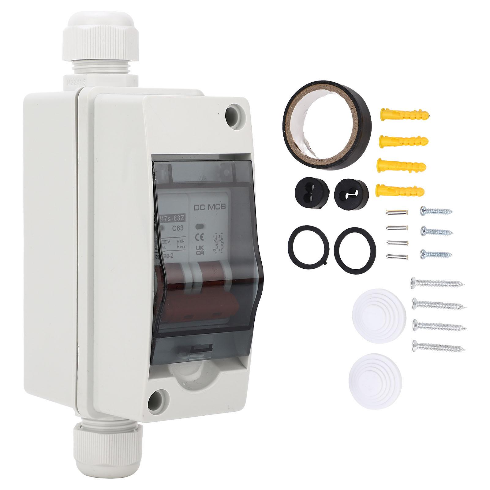 

Мініатюрний автоматичний вимикач SG DC 2P 63A 1000V Роз’єднувальний вимикач IP65 Водонепроникний для сонячної PV системи