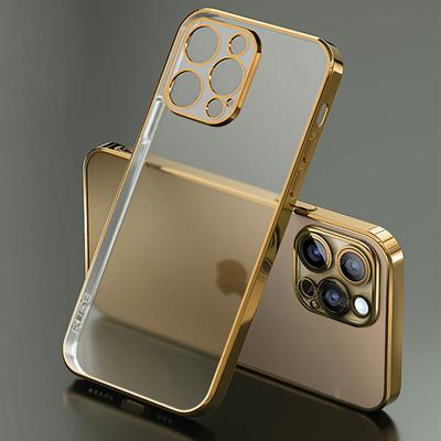 Luxury Square Plating Frame Silicone Case For iPhone 16 15 14 13 12 Pro Max Mini For 11 X XS XR 7 8 6 6S Plus SE 2020 Soft Transparent Case