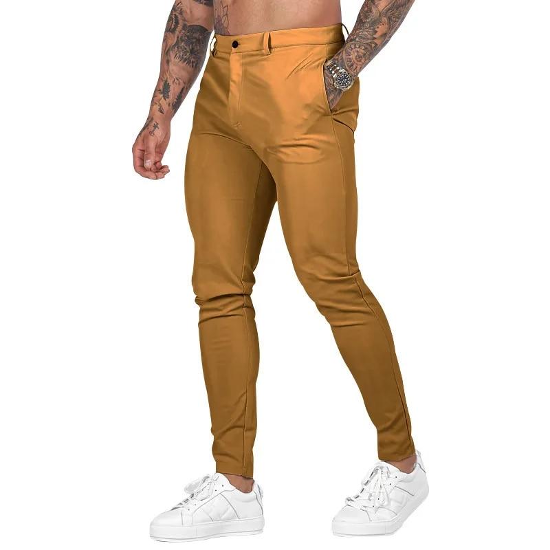 Jaro Podzim Muž Jednobarevné Slim Cargo Kalhoty Homme Ležérní Móda Jednoduché Univerzální Tužka Kalhoty Tepláky Pánské oblečení
