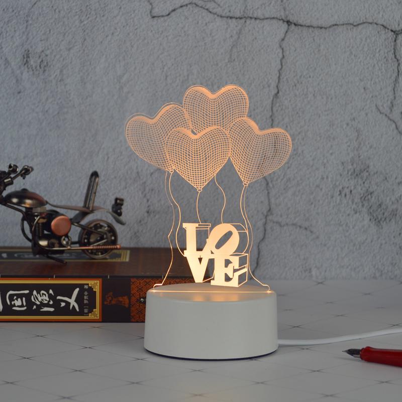 Plastic Base 3D Led Sensor Night Light Creative Children's Lamp Led Lamp for Home
