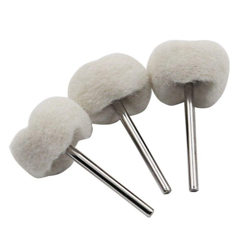 5Pcs 3Mm Shank Wool Felt Polishing Wheel Abrasive Brush Grinding Buffing Wheel