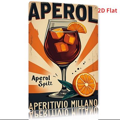 Funny Vintage Apello Cocktail Metal Sign  Retro Aperol Spritz Inspired Wall Art with Orange Slices  Italian