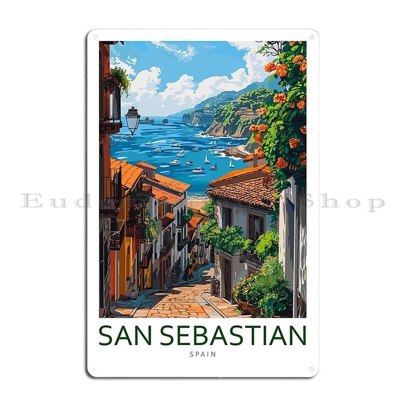 A Pop Art Travel Print of Madrid Ronda Spain Retro Travel Poster Metal Plaque Garage Bar Mural Decoration Iron Tin Sign Poster 20x30cm(7.8x11.8inch)