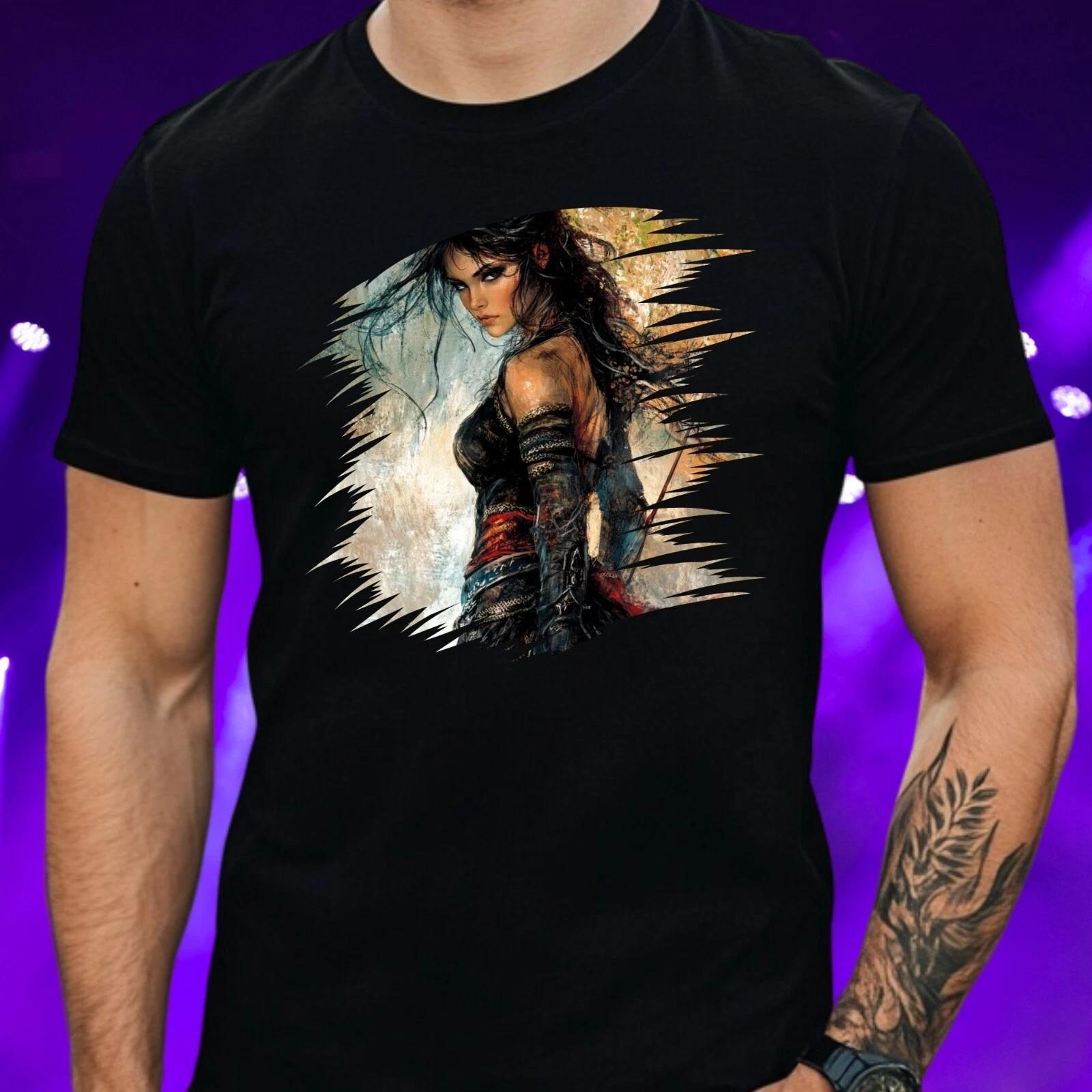 T-Shirt Herren Kriegerin Motiv Baumwolle Größe S bis 5XL M