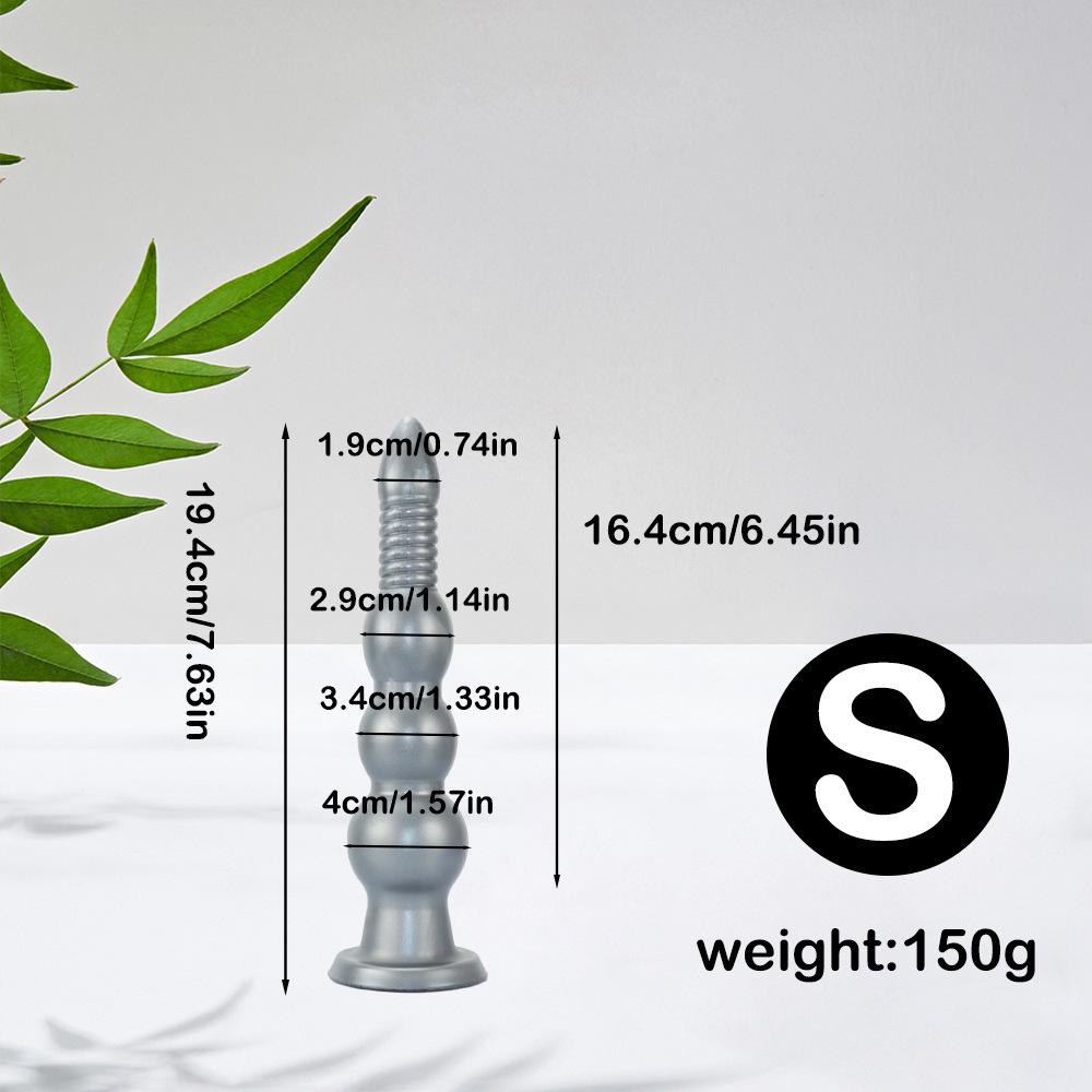 Silicone Threaded Ultra-Long Thick Anal Plug and Dilator for Women - Wearable Fake Penis Sex Toy