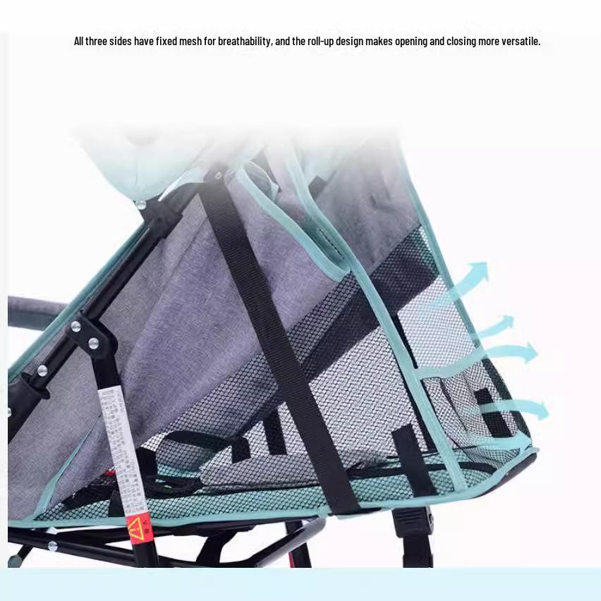Multifunctional Lightweight Foldable Baby Stroller with High Landscape Design