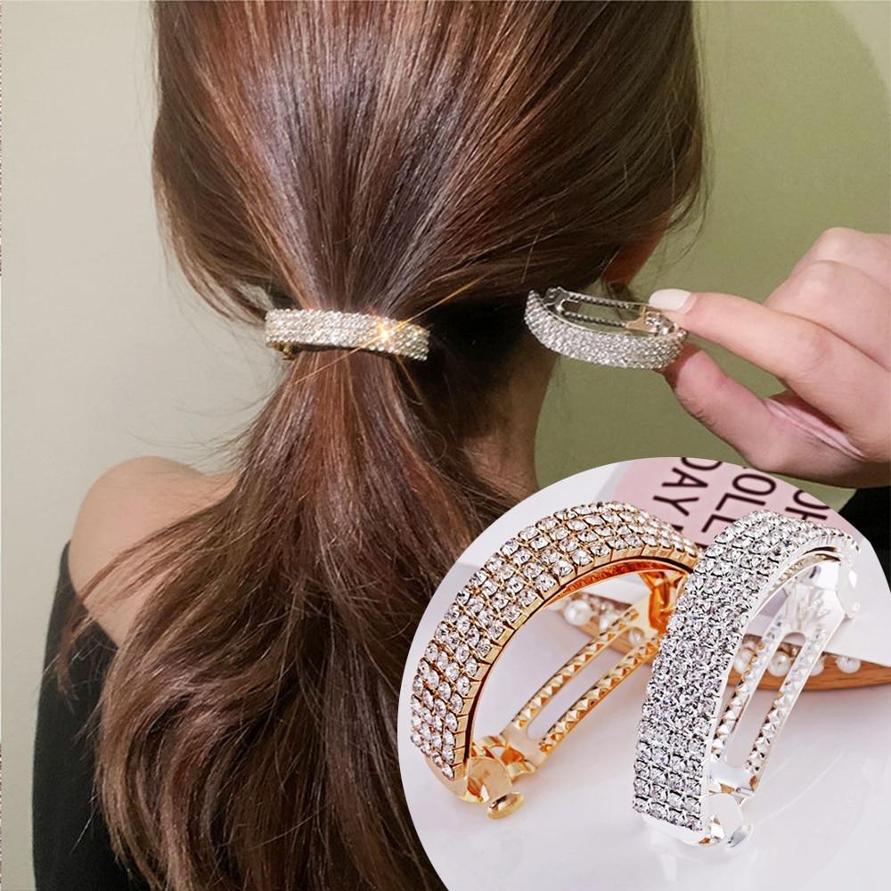 Buy Fashion Sparkly Ladies Hair Clip Metal Spring Hair Clips Barrette