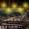 1 Set 5 In 1 Hanging Solar Fireworks Lights 450 LEDS Star Burst Light Outdoor Waterproof 8-Mode with Remote Control