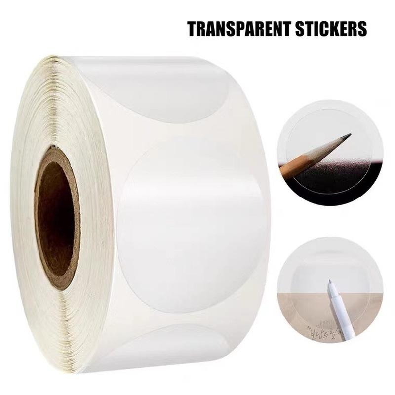 500 Stück Rolle Transparente Selbstklebende Siegelaufkleber 2cm2.5cm3cm3.8cm5cm Rund Transparente Geschenkverpackung Siegel-Etiketten