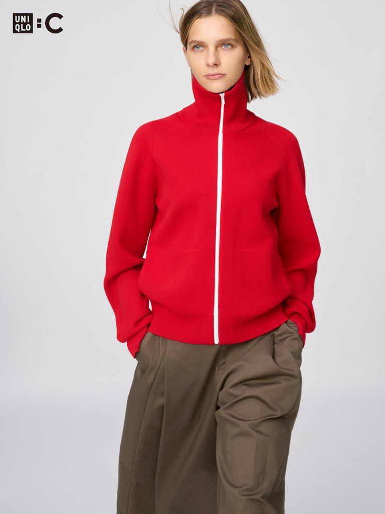 Uniqlo Washable Milano Lip Full Zip Cardigan
