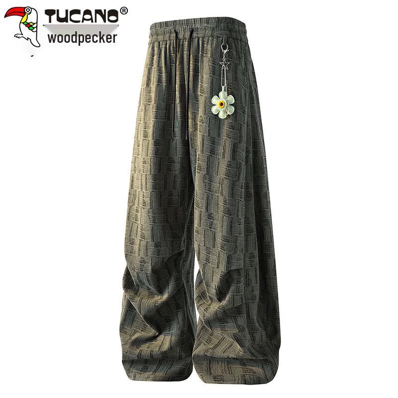 TUCANO Men's Chic Plaid Loose Fit Casual Pants