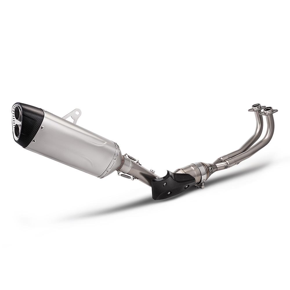 Stainless Steel Double Oxygen Port Muffler for TMAX530/560 with Backpressure Chamber Front & Rear Sections